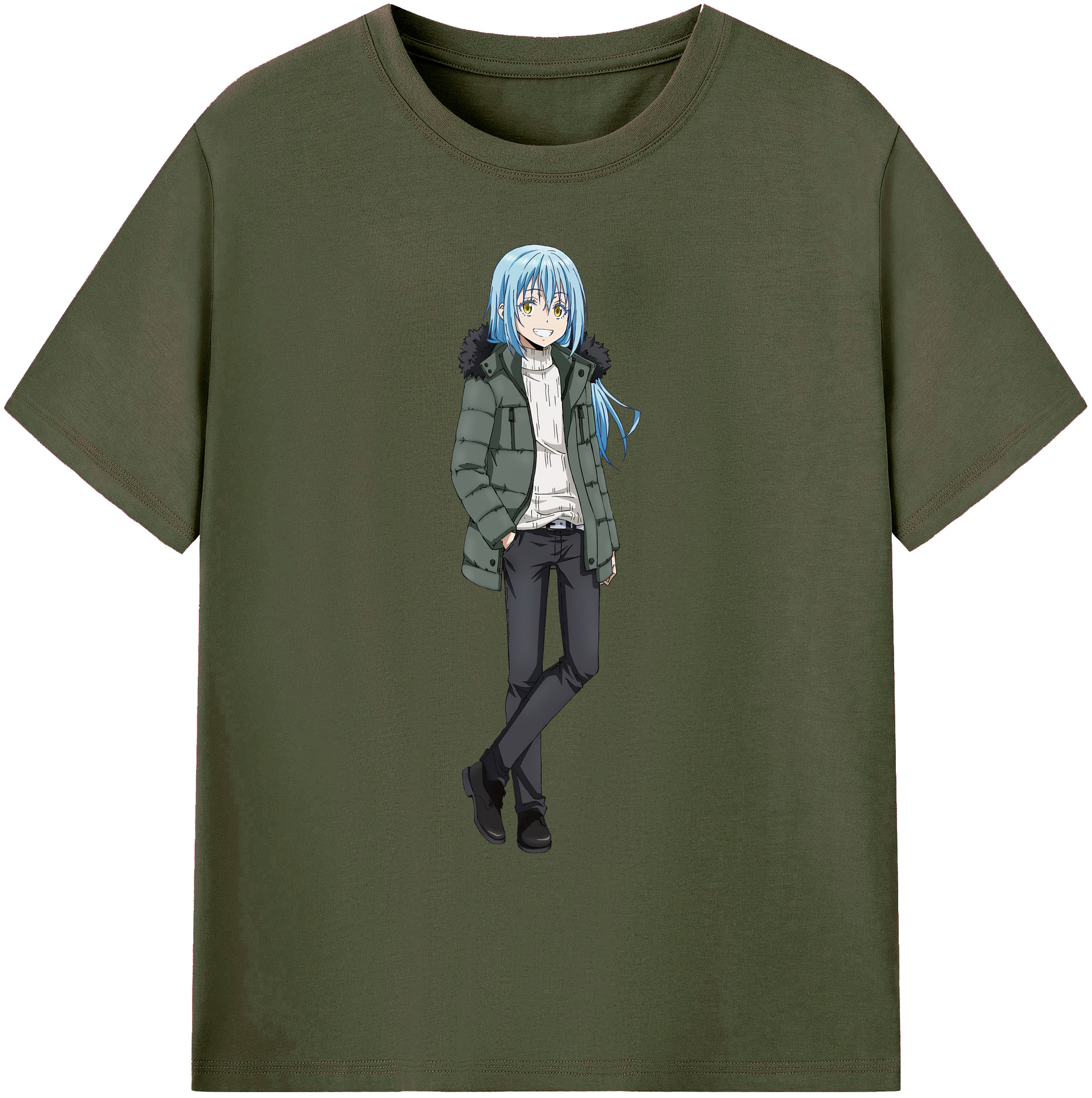（画像用） 転スラ Regarding Reincarnated to Slime 綿100％ メンズ半袖Tシャツ｜肌触りやわらか＆通気性